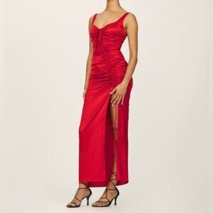 Reformation Smithfield Dress Cherry Red